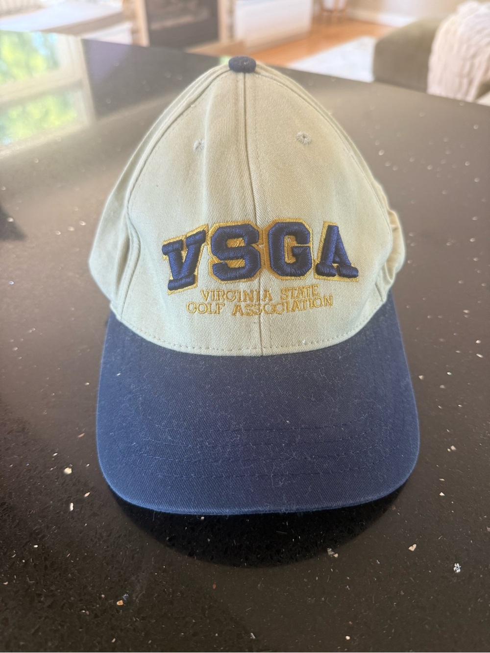 Virginia State Golf Association VSGA Embroidered Baseball Cap - Tan and Navy